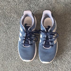 Navy and grey Adidas Kids shoes (Size 3)